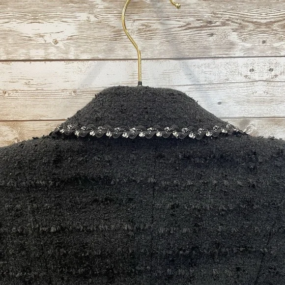 CAbi Womens 2‎ Blazer Jacket Black Textured Tweed 3 Button #881 Professional - Picture 9 of 10